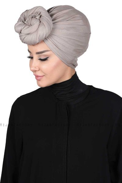 Sigrid - Hijab Coton Taupe - Ayse Turban