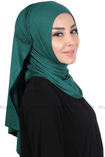 Sigrid - Hijab Coton Vert Foncé - Ayse Turban