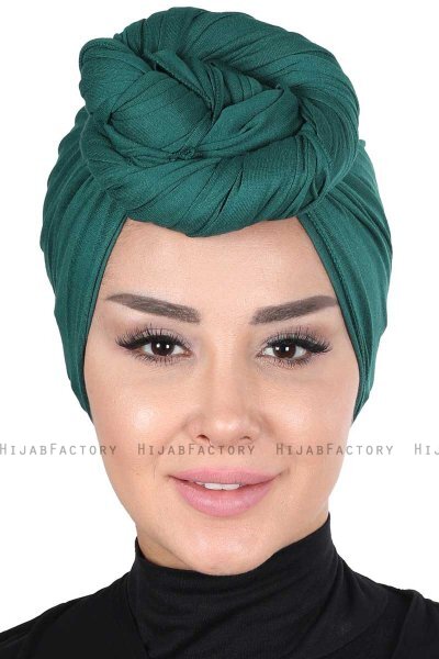 Sigrid - Hijab Coton Vert Foncé - Ayse Turban