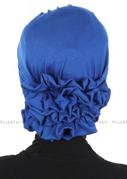 Monica - Turban En Coton Bleu - Ayse Turban