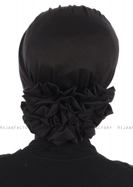 Monica - Turban En Coton Noir - Ayse Turban