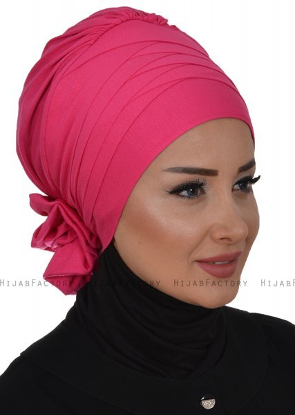 Monica - Turban En Coton Fuchsia - Ayse Turban