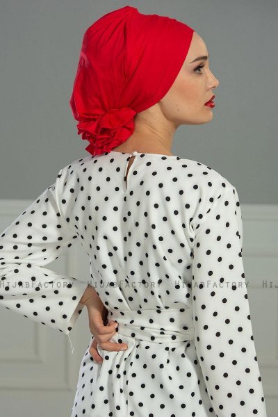 Monica - Turban En Coton Rouge - Ayse Turban