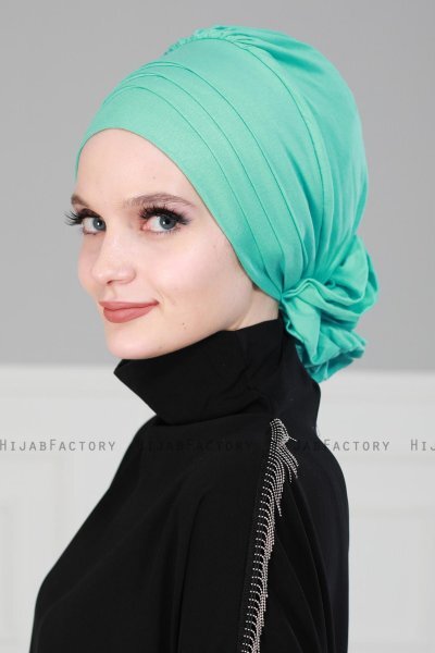Monica - Turban En Coton Turquoise - Ayse Turban
