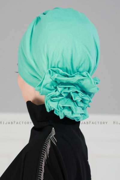 Monica - Turban En Coton Turquoise - Ayse Turban