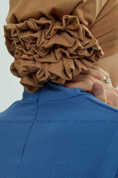 Monica - Turban En Coton Marron Clair