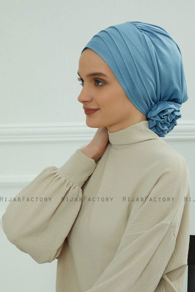 Monica - Turban En Coton Sky Blue