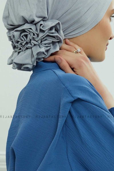 Monica - Turban En Coton Gris Clair