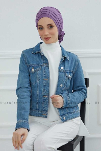 Monica - Turban En Coton Violet