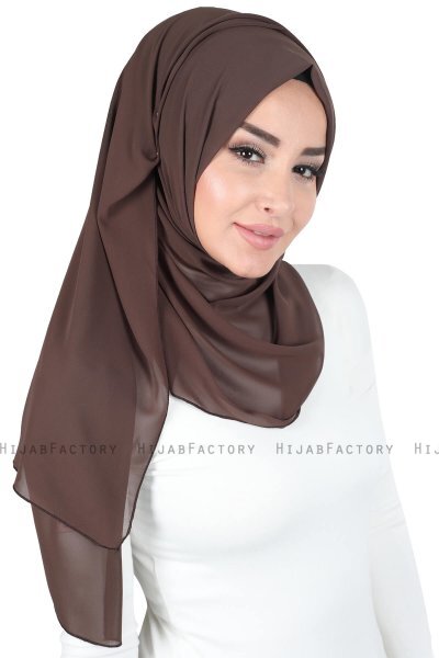 Joline - Hijab Chiffon Premium Marron