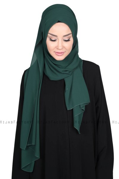 Joline - Hijab Chiffon Premium Vert Foncé