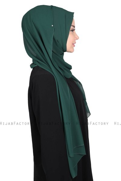 Joline - Hijab Chiffon Premium Vert Foncé