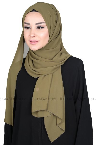Joline - Hijab Chiffon Premium Kaki