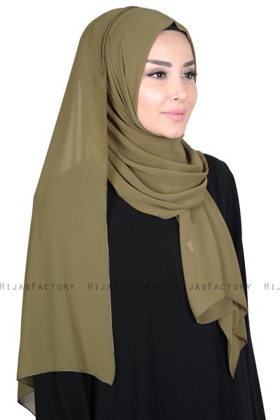 Joline - Hijab Chiffon Premium Kaki