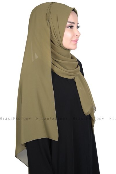 Joline - Hijab Chiffon Premium Kaki