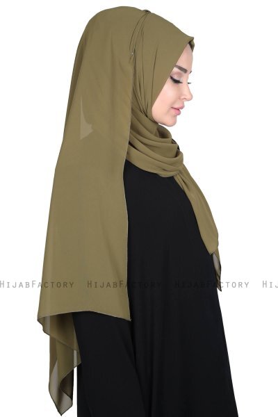 Joline - Hijab Chiffon Premium Kaki