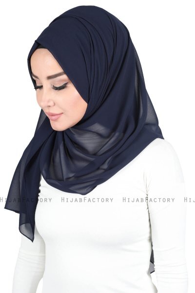 Joline - Hijab Chiffon Premium Bleu Marin