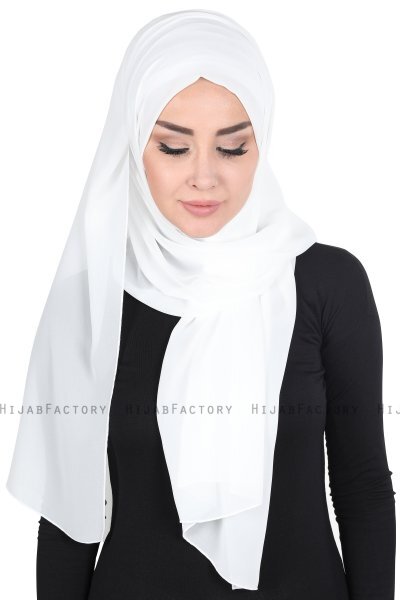 Joline - Hijab Chiffon Premium Blanc Cassé