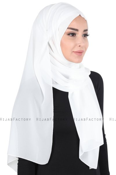 Joline - Hijab Chiffon Premium Blanc Cassé