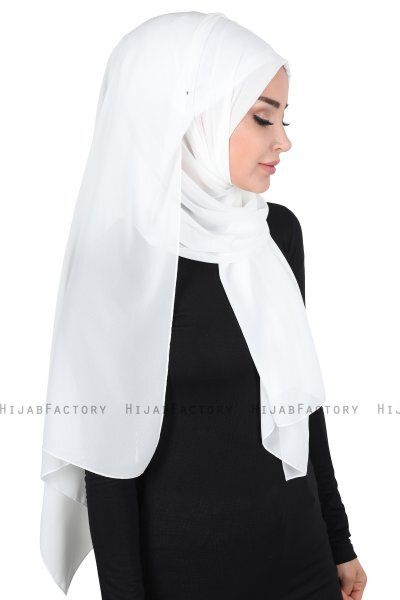 Joline - Hijab Chiffon Premium Blanc Cassé