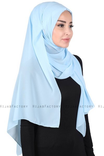 Joline - Hijab Chiffon Premium Bleu Clair