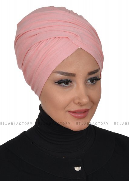 Fiona - Turban En Coton Vieux Rose - Ayse Turban