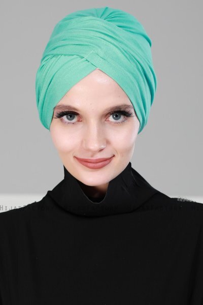 Fiona - Turban En Coton Turquoise - Ayse Turban