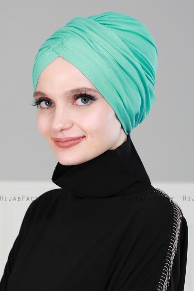Fiona - Turban En Coton Turquoise - Ayse Turban