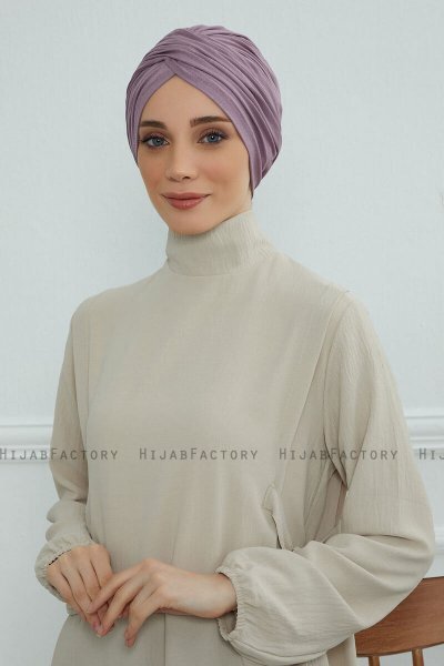 Fiona - Turban En Coton Lilac