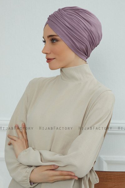 Fiona - Turban En Coton Lilac