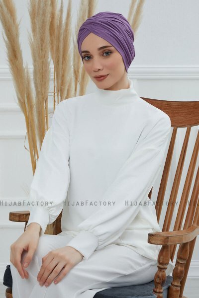 Fiona - Turban En Coton Violet
