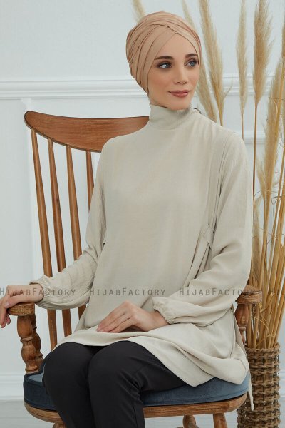 Fiona - Turban En Coton Sand