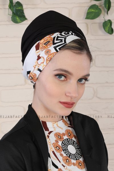 Fiona - Turban En Coton Black Elegant
