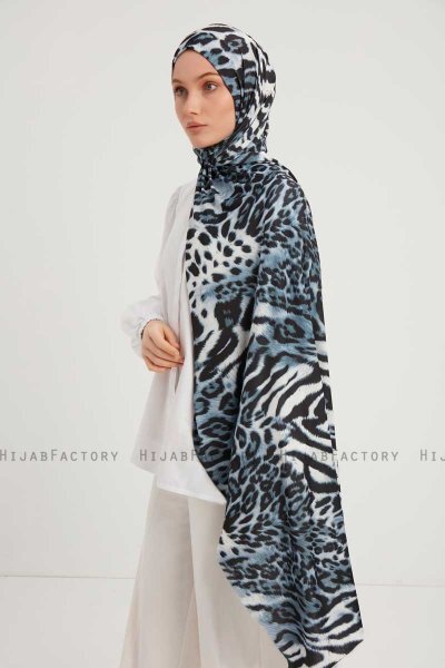 Ayten - Hijab À motifs Indigo