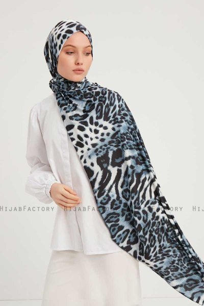 Ayten - Hijab À motifs Indigo