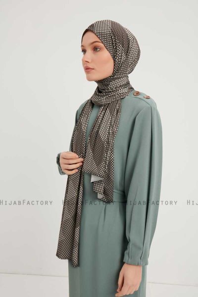 Nurgul - Hijab À motifs Taupe