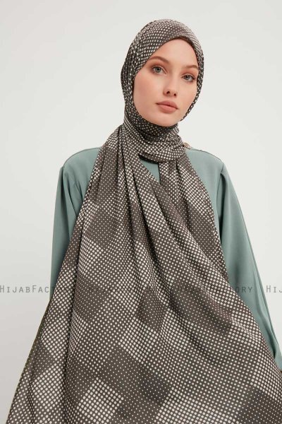 Nurgul - Hijab À motifs Taupe