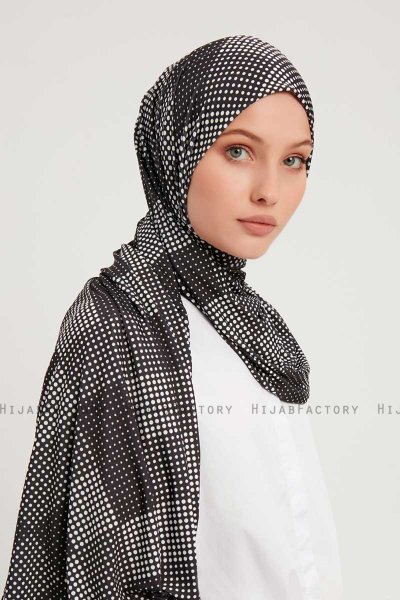 Nurgul - Hijab À motifs Noir