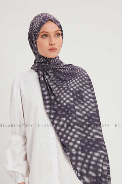 Nurgul - Hijab À motifs Violet