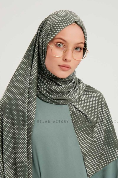 Nurgul - Hijab À motifs Vert