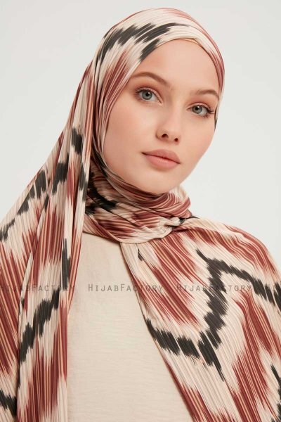 Tansu - Hijab À motifs Cannelle