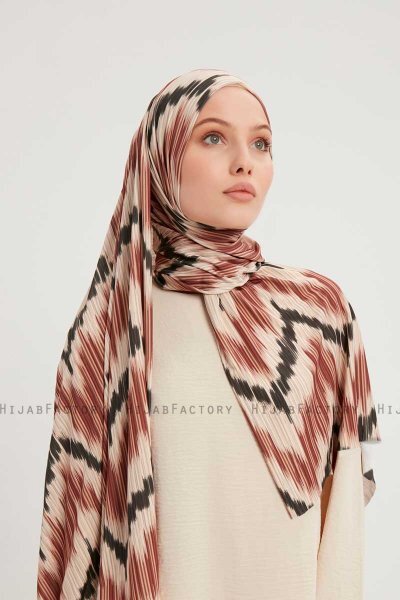 Tansu - Hijab À motifs Cannelle