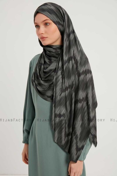 Tansu - Hijab À motifs Noir