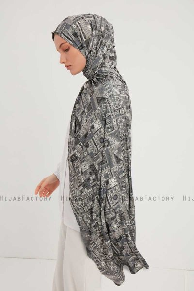 Gulya - Hijab À motifs Gris