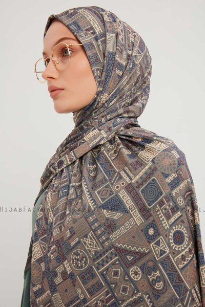 Gulya - Hijab À motifs Bordeaux