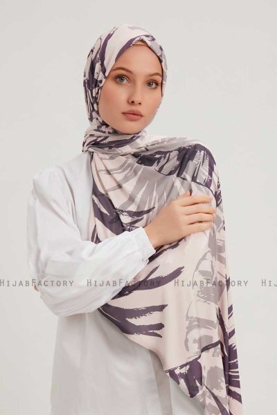 Ezmeray - Hijab À motifs Violet
