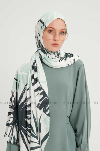 Ezmeray - Hijab À motifs Vert Clair