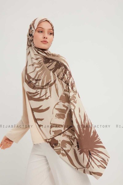 Ezmeray - Hijab À motifs Taupe