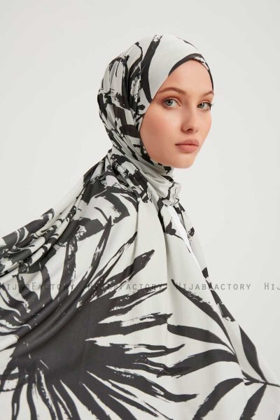 Ezmeray - Hijab À motifs Anthracite