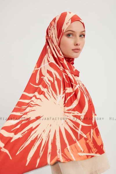 Ezmeray - Hijab À motifs Cannelle